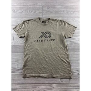First Lite Mens Graphic T-Shirt Small Olive Bighorn Sheep Ram Landon Mayer Logo